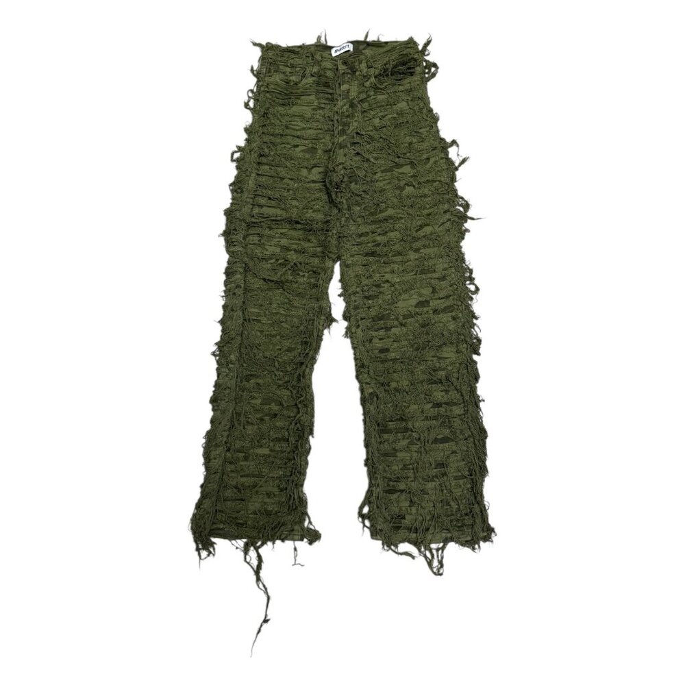 APHRODITE Camo Shredded Reworked Army Denim Jeans Pants Womens 28x30